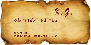 Kálló Gábor névjegykártya