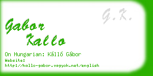 gabor kallo business card