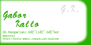 gabor kallo business card
